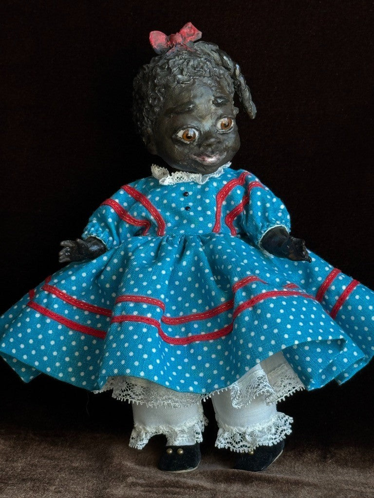 OOAK Artist Mixed Media African American Red Riding Hood Leo Moss Inspired Doll