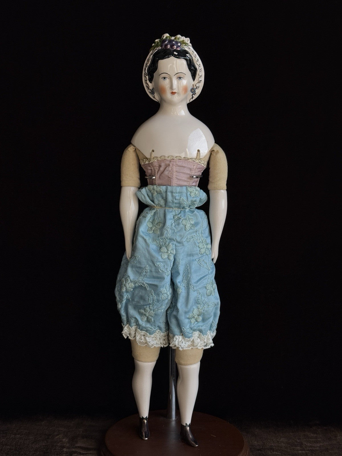 Vintage 1949 Porcelain 18” Reproduction of Antique Grape Lady by Emma Clear