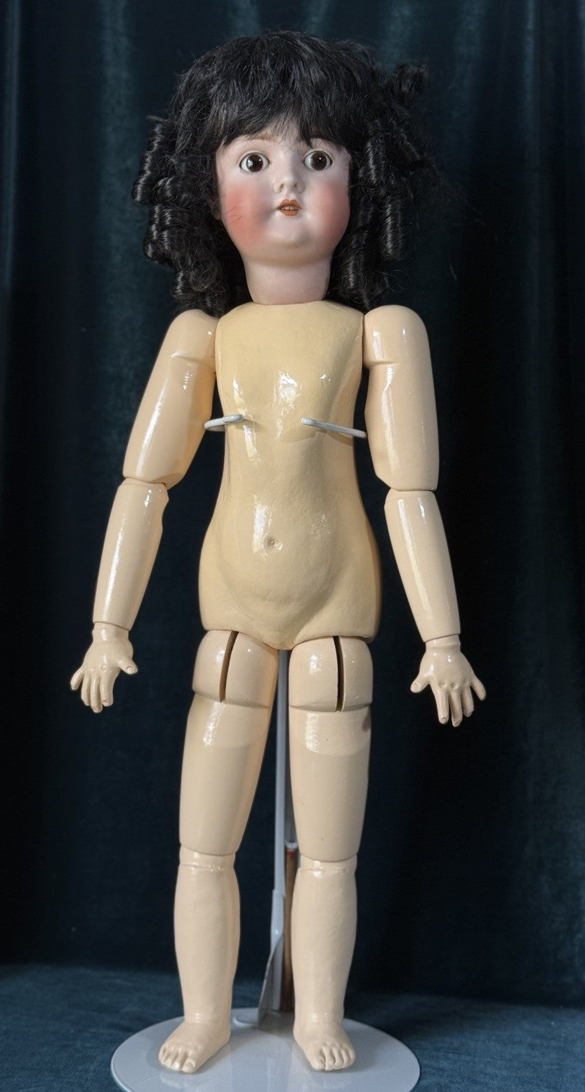 Antique German Queen Louise Doll Bisque Head Composition Body 24” Doll - Damaged