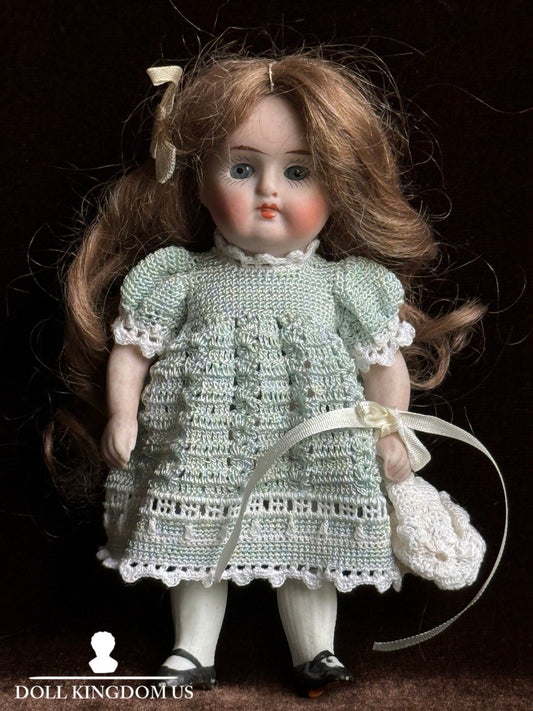 Antique German 4.5” Kestner 208 All Bisque Mignonette Dollhouse Doll