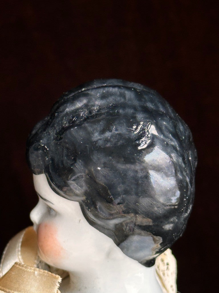 Antique German 12" Lowbrow China Shoulder Head Bride Doll