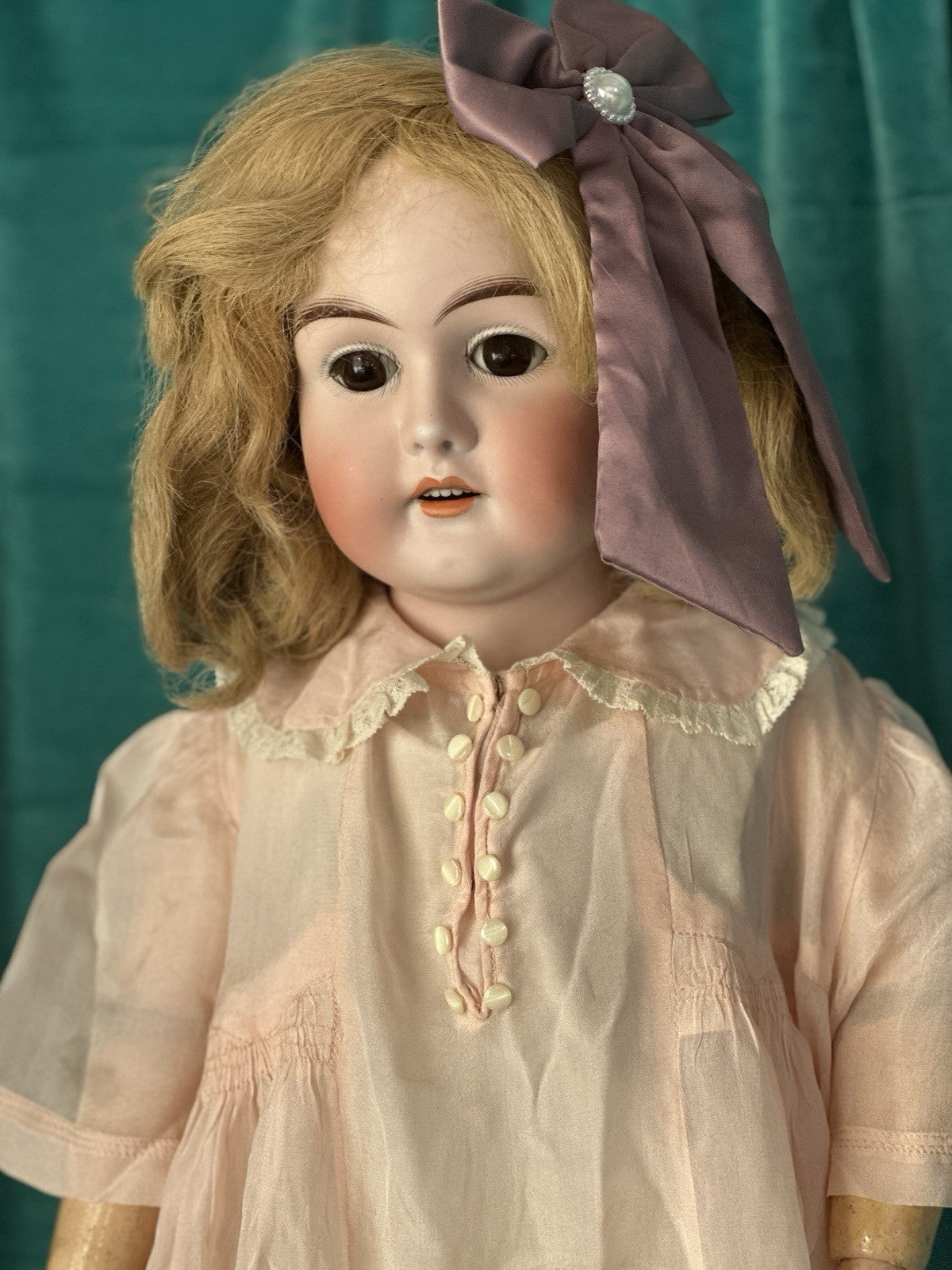 Antique German Heinrich  Handwerck Bisque Head Leather Body 27” Doll Mold 139 31