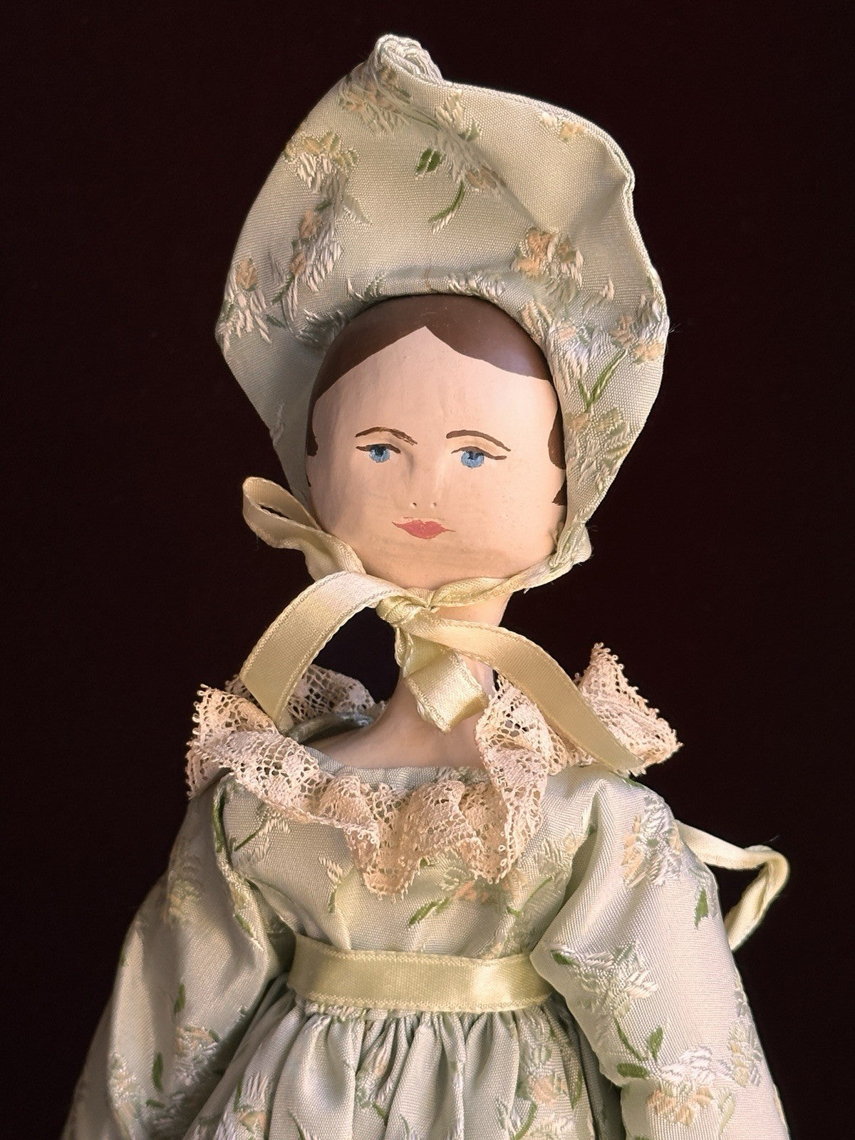 Hand-Carved 16.5” Peg-Jointed Grodnertal Style Wooden Reproduction Doll