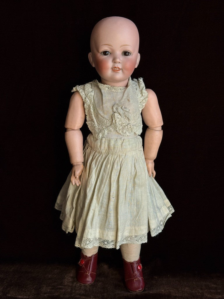 Very Rare Antique German 14.5” Kestner 185 Bisque Head Smiling Girl Doll