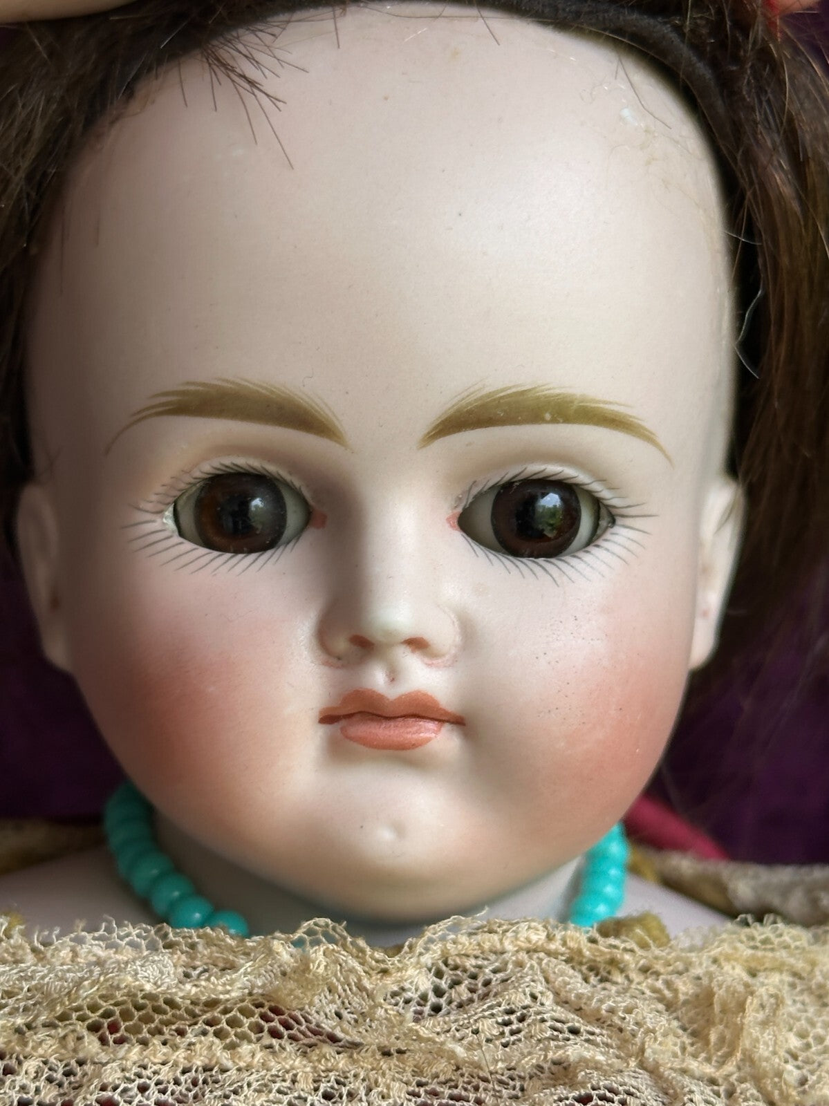 Antique German 16” Early Kestner Alphabet Series Closed Mouth Bisque Head Doll