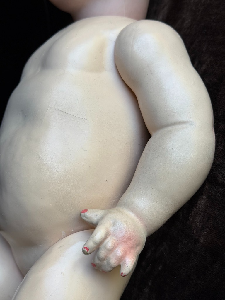 Antique German 21" Franz Schmidt 1295 Bisque Head Baby Doll Flirty Eyes