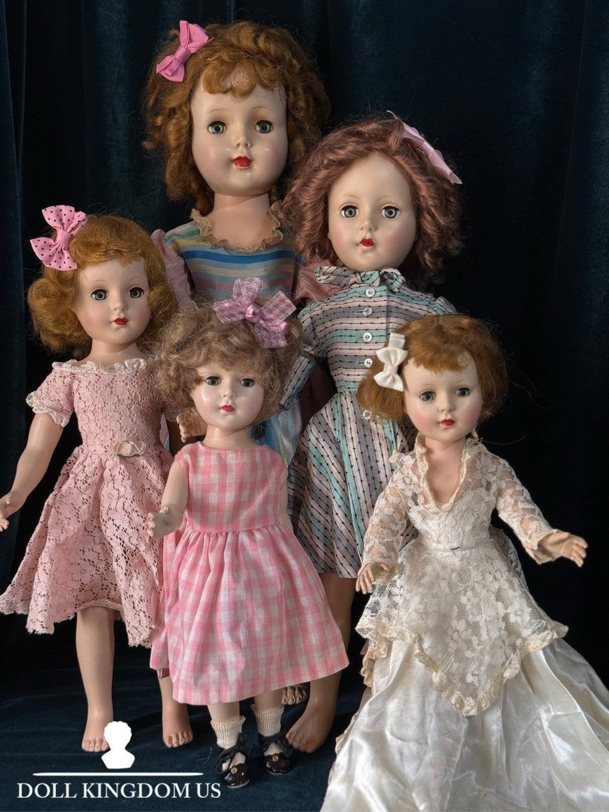 Lot Of 5 Vintage American Character Plastic 14”-23” Dolls For Project/Repair