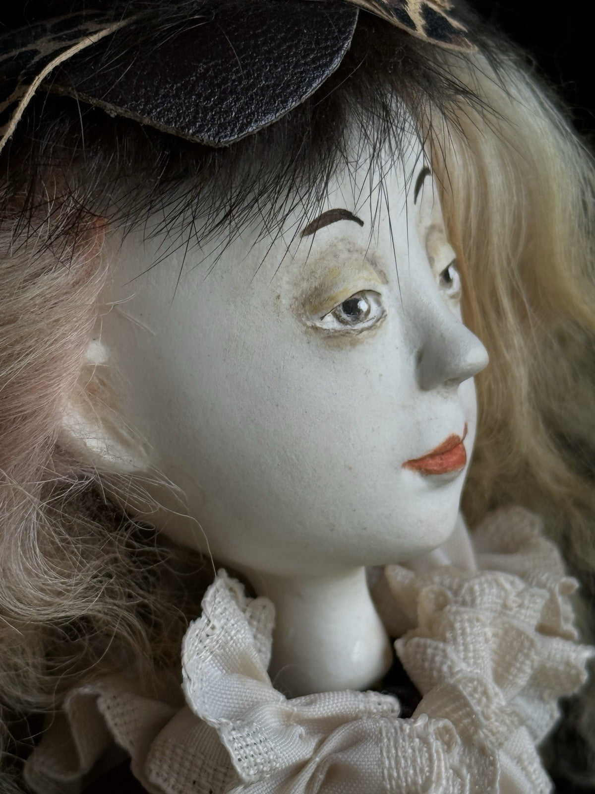 OOAK NIADA 17.5” Artist Ankie Daanen Paper Clay Mixed Media Character Doll