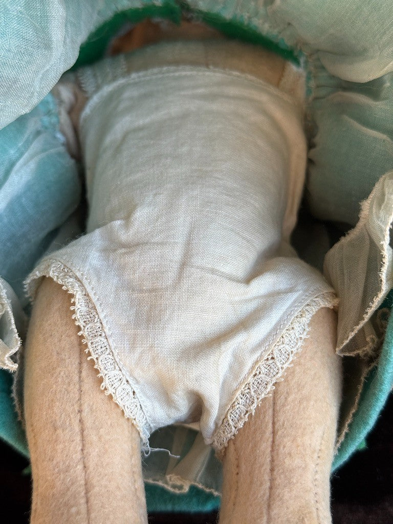 Vintage Italian 13” Lenci 70 (?) Felt Cloth Character Girl Doll