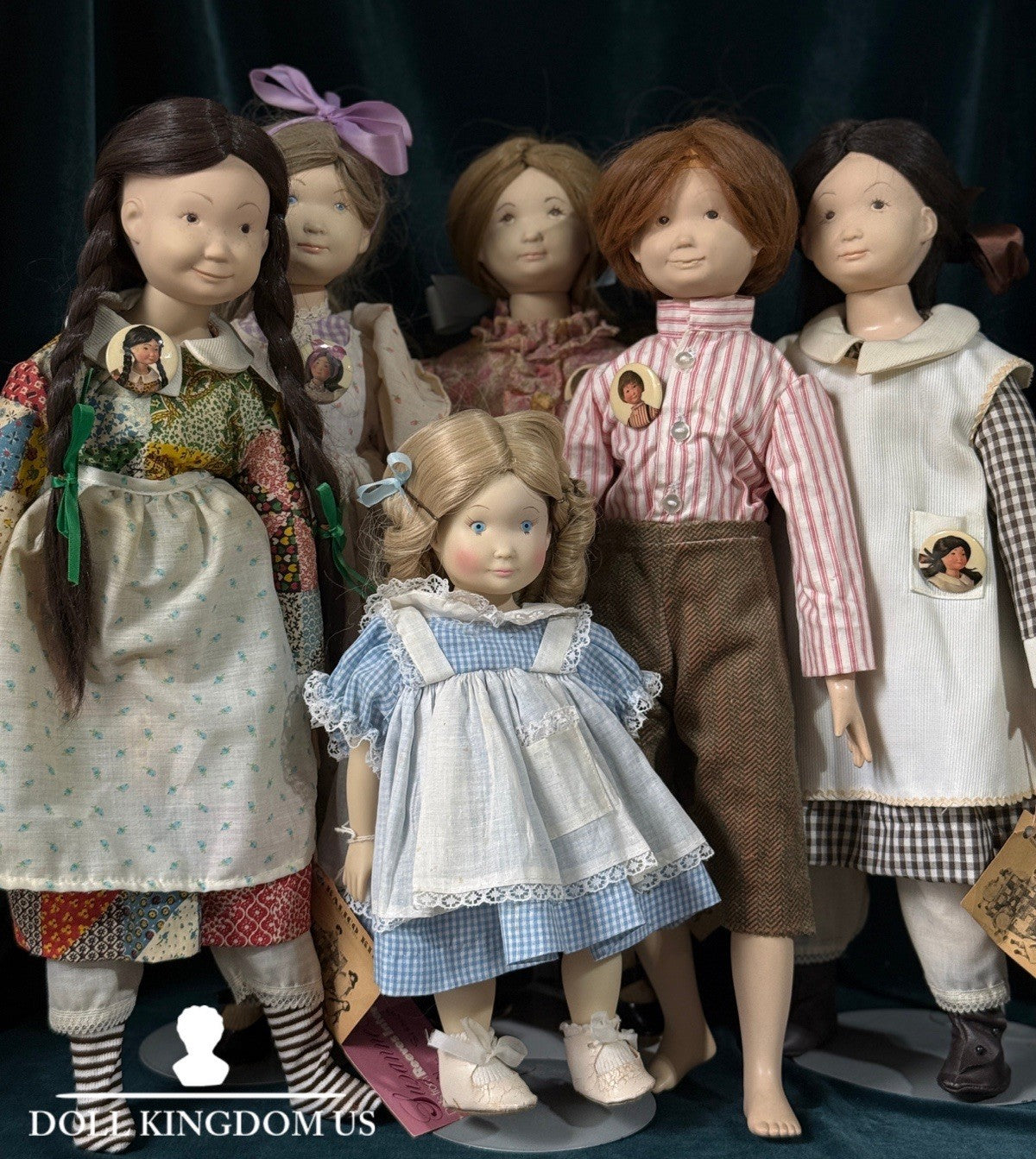 Lot Of 6 Vintage 1973 Kalico Kids Vinyl Dolls By Suzanne Gibson