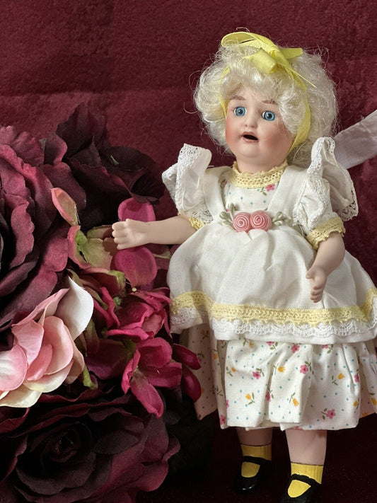 Collectible Reproduction of Antique Mignonette Porcelain 7 1/2” Doll