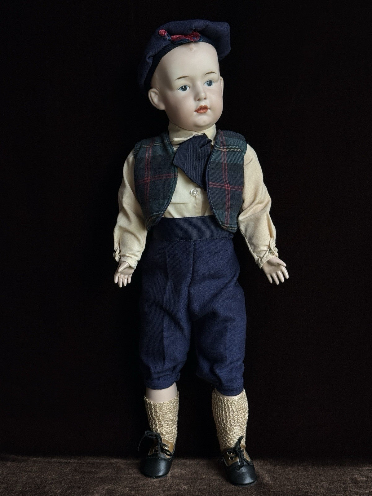 Porcelain/Composition 18” Repro of Antique Gebruder Heubach Character Boy Doll