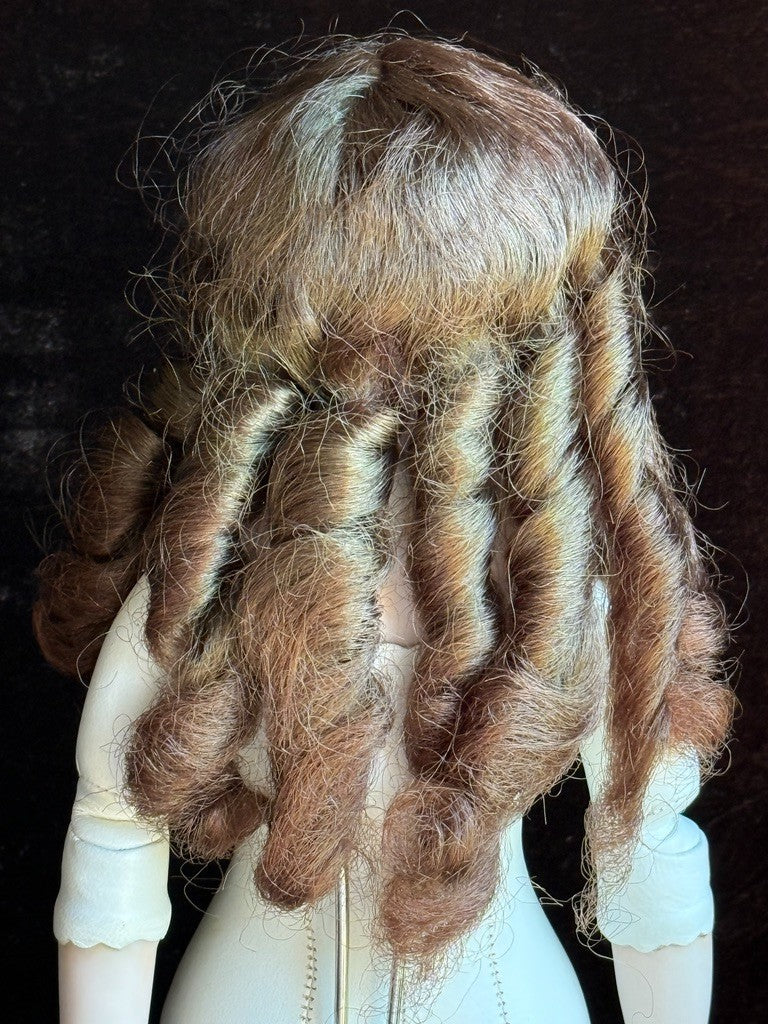 Vintage 15” Repro of Antique French Bru Jne Porcelain Leather Doll by Calli Lou