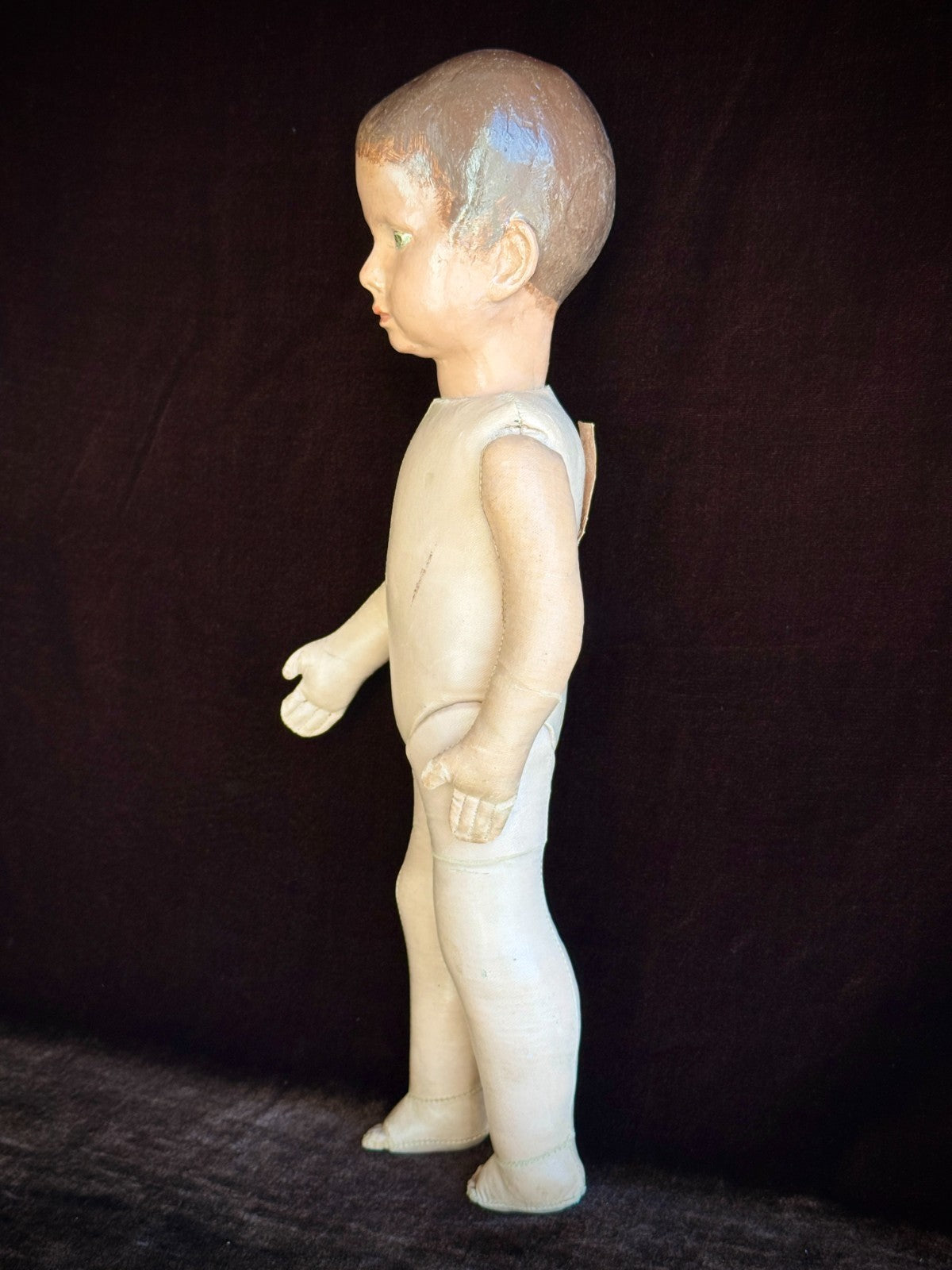 Unidentified German (?) 15.75” Kathe Kruse Style Oilcloth Boy Doll