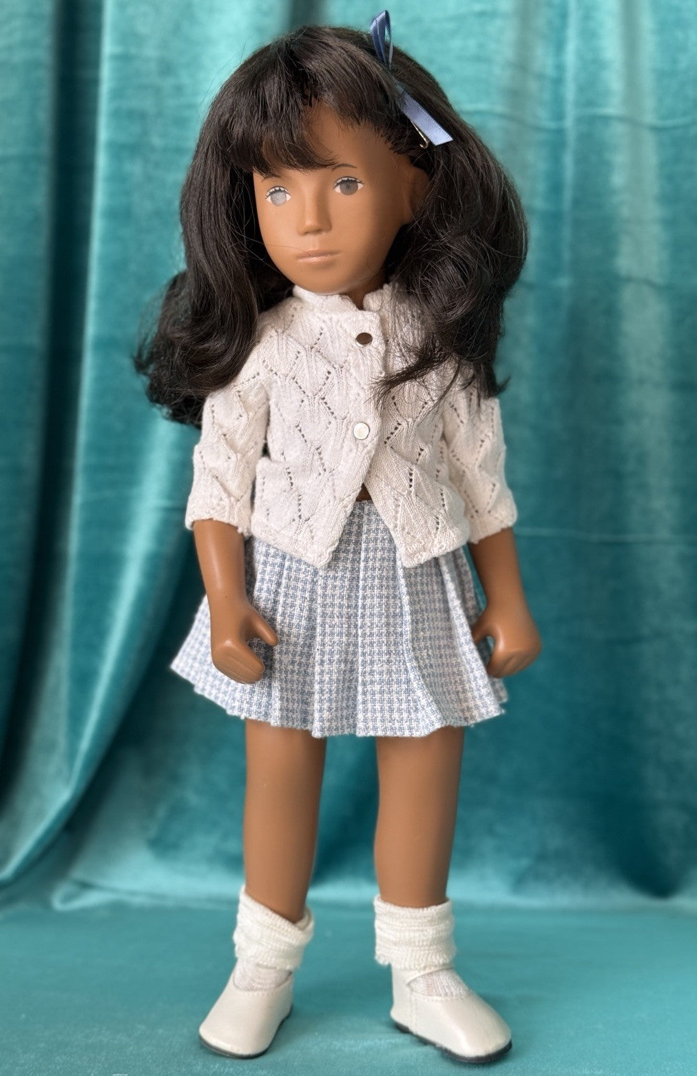 Collectible England Vinyl Sasha Brunette Girl Doll Redressed