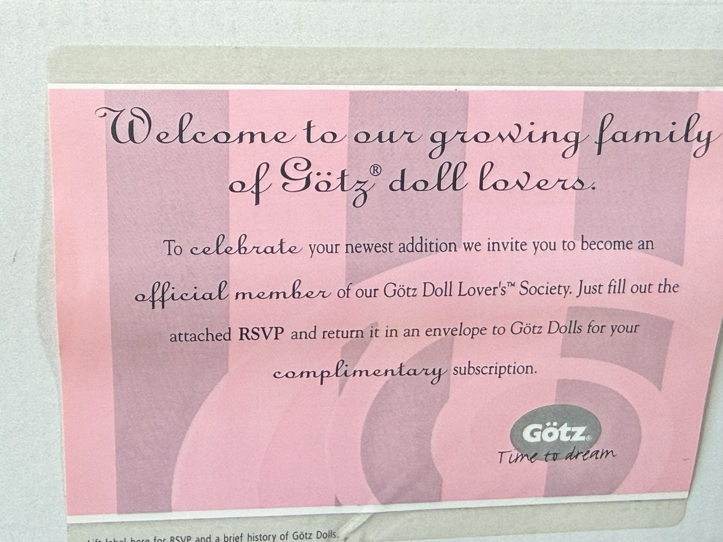 MIB Collectible German Gotz Artist Suzi Eimer Vinyl 16” Doll “Lena” Tag/COA