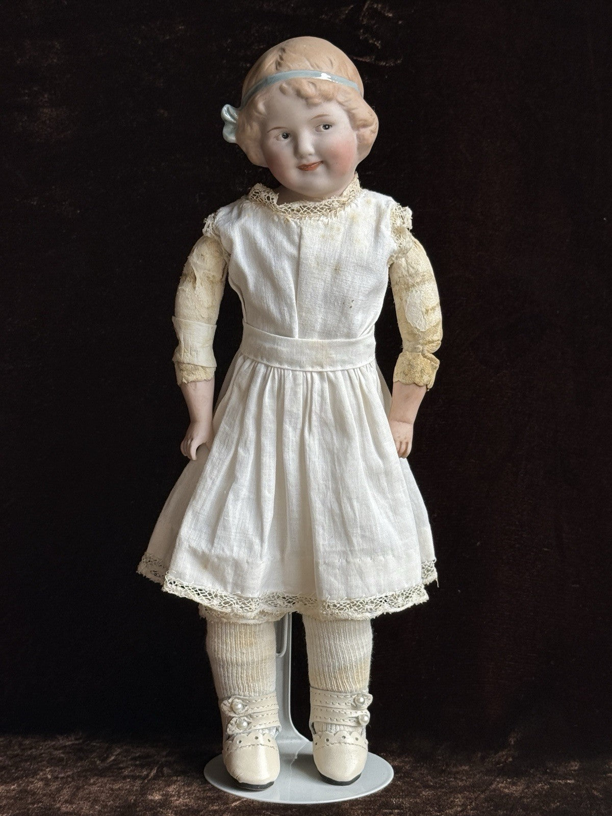 Antique German 11” Gebruder Heubach Coquette Bisque Shoulder Head Character Doll