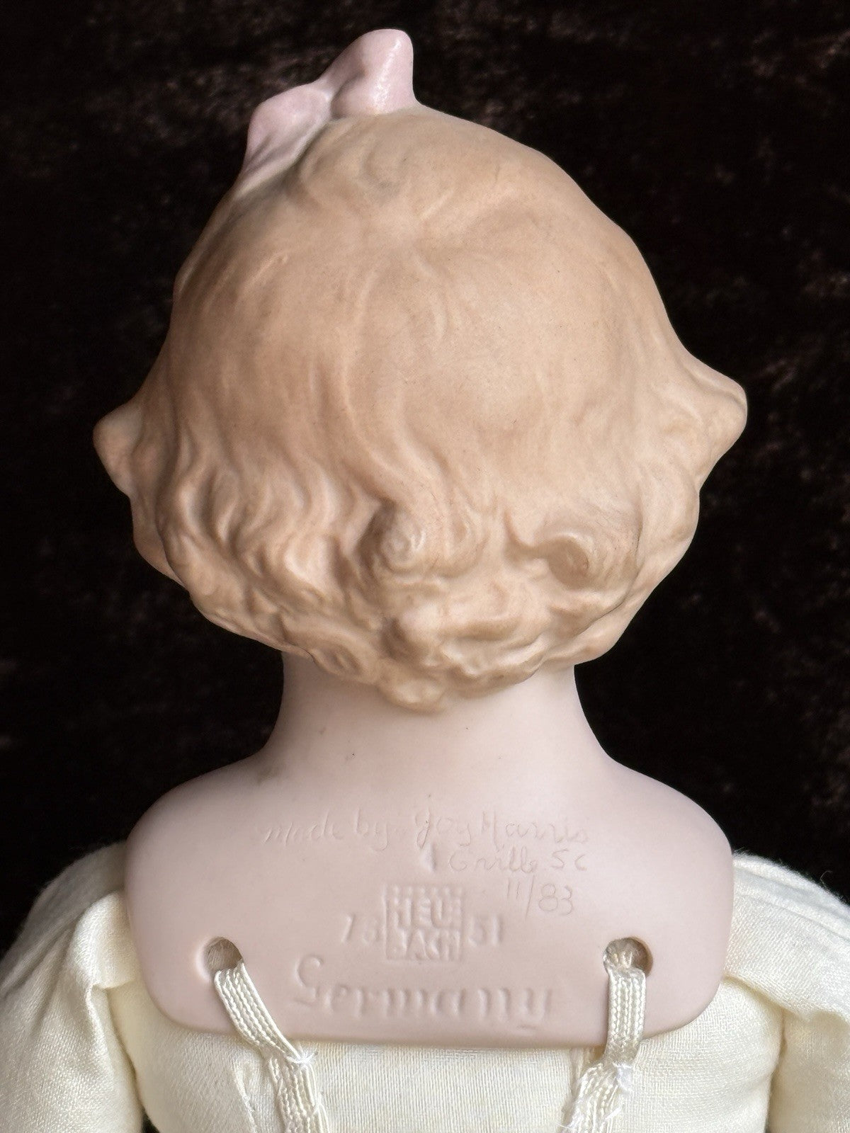 Porcelain 13.5” Repro of Antique Gebruder Heubach 7851 Character Girl Doll