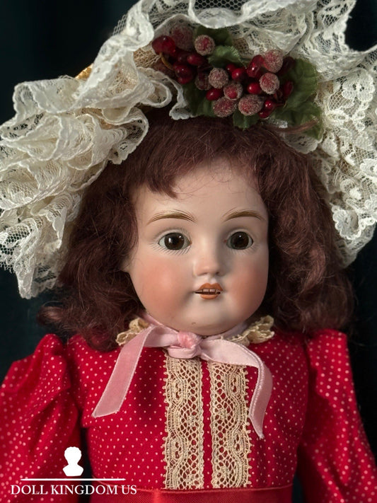 Antique German 15” Kestner 154 Dep 5 Doll Bisque Head Leather Kid Body