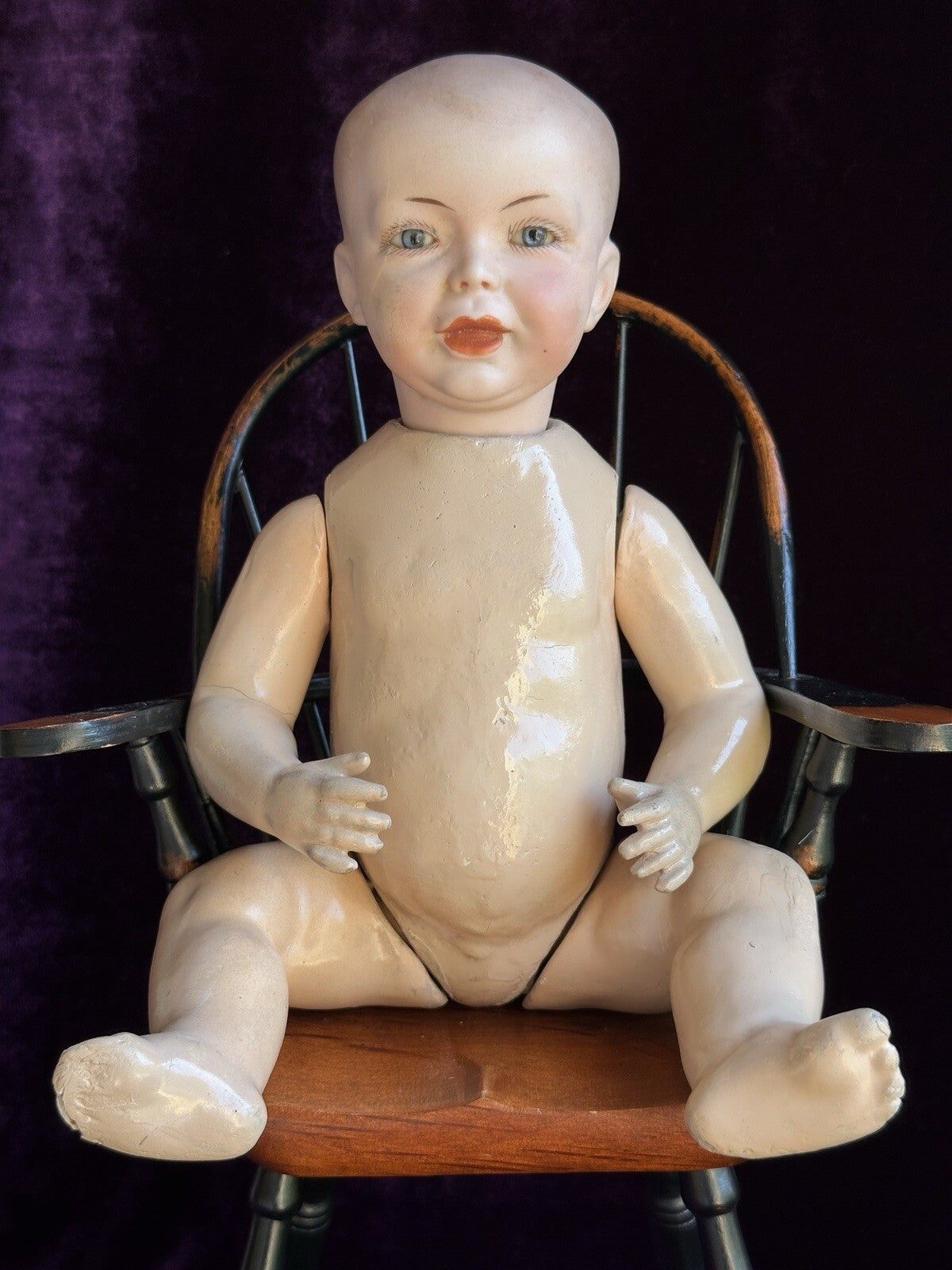 Antique French 13” SFBJ 226 Bisque Head Character Baby Doll Restored