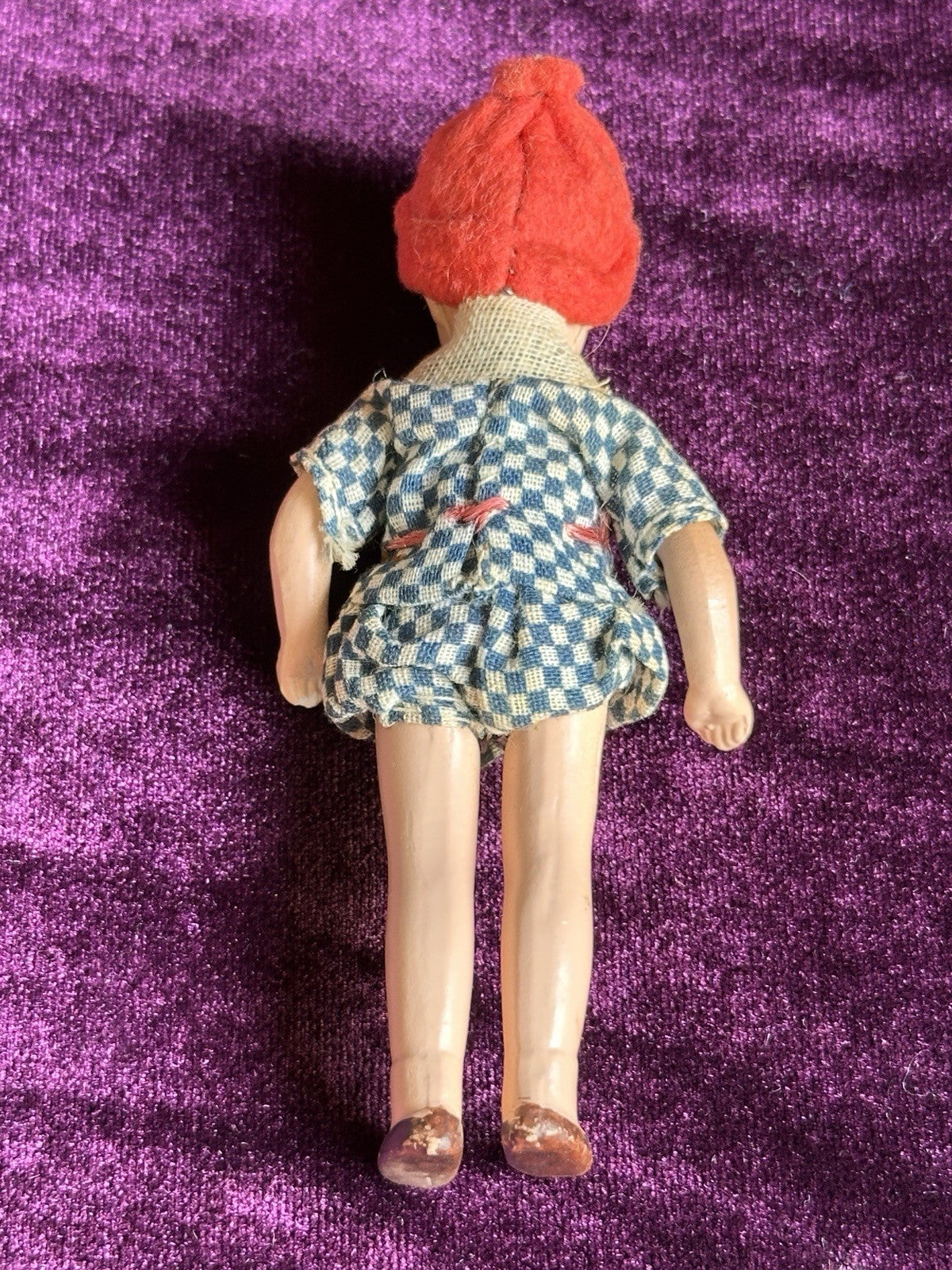 Pair of Antique German Hertwig  Miniature Dollhouse Boy and Girl Dolls