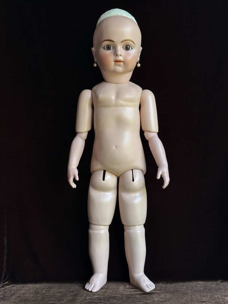 Large Porcelain Compo 30” Repro of Antique French Bru Jne R Doll