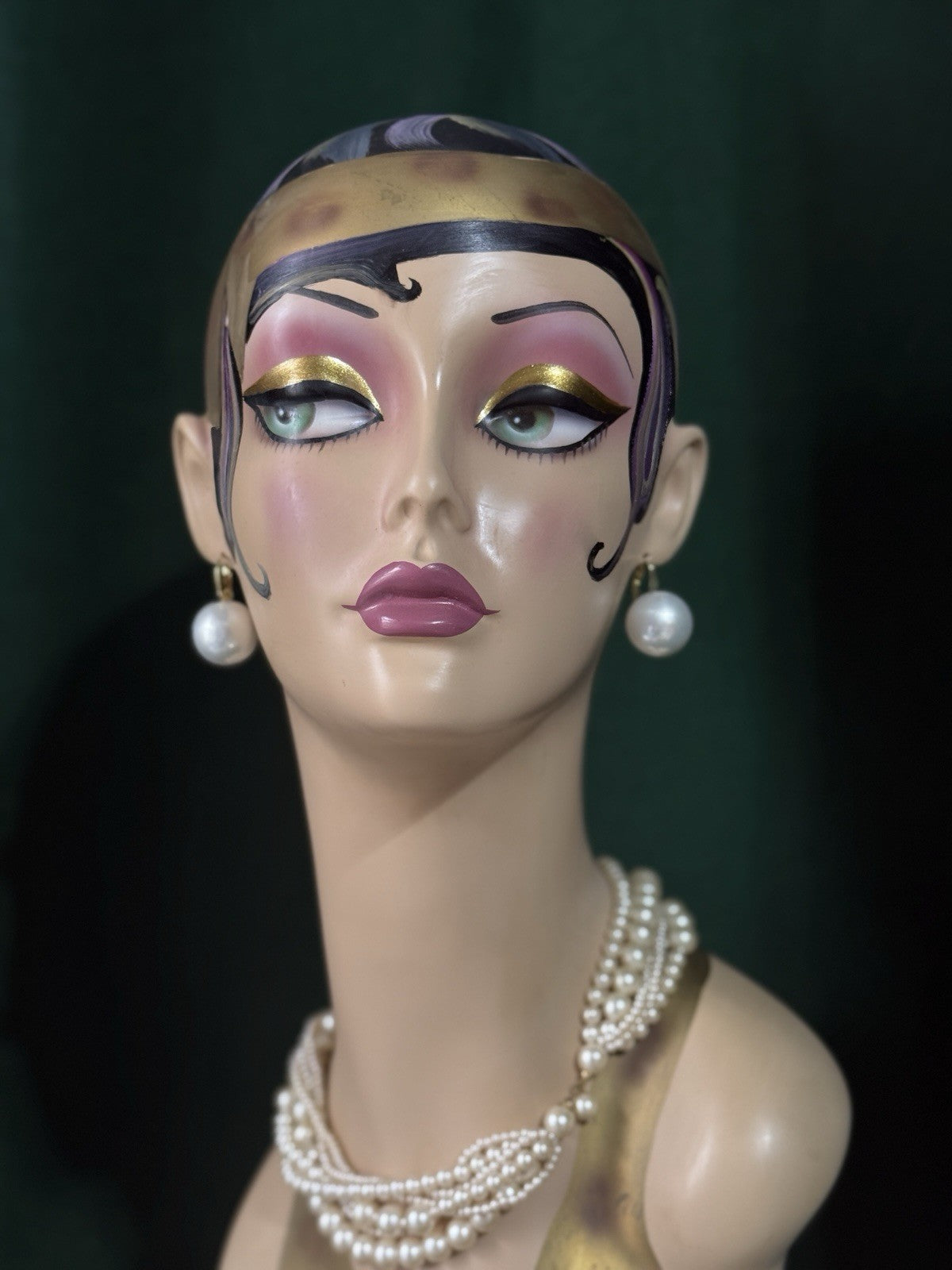 Art Deco 18” Mannequin Head Female For Jewelry Display