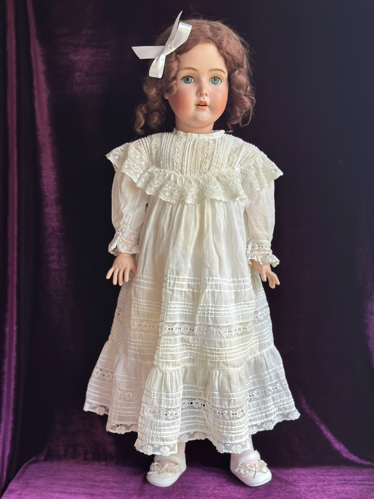 Large Lifelike Antique German 30” Kestner 171 Bisque Head Doll