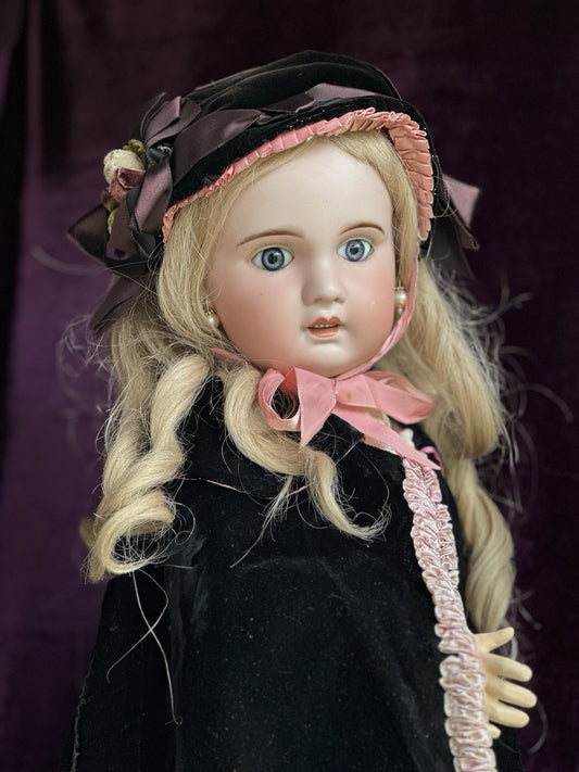 Large Antique French 29” SFBJ Jumeau Bisque Head Doll