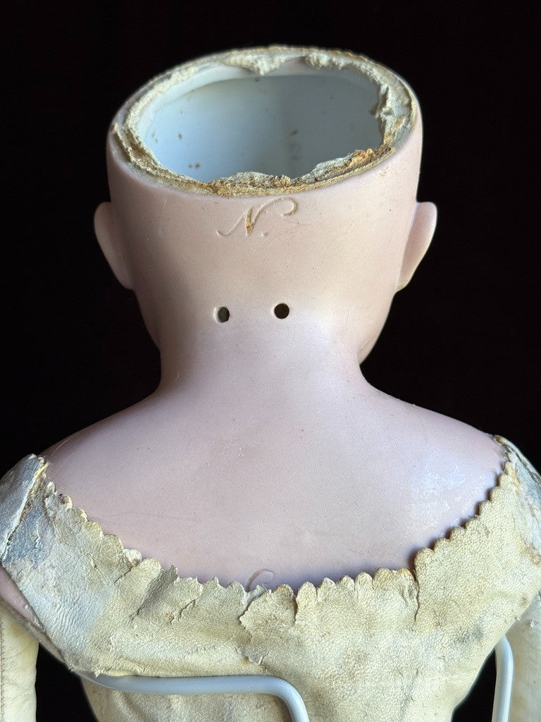 Antique German 26” Early Kestner Alphabet Turned Head Bisque Shoulder Head Doll