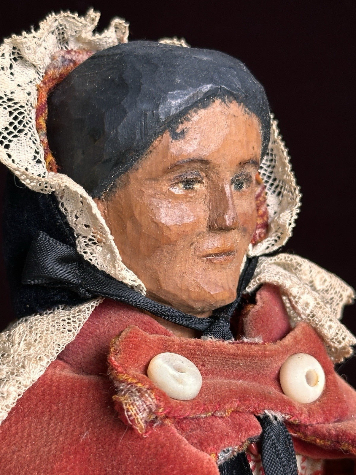 Vintage 1966 Hand-Carved 16” Peg-Jointed Grodnertal Style Wooden Peddler Doll