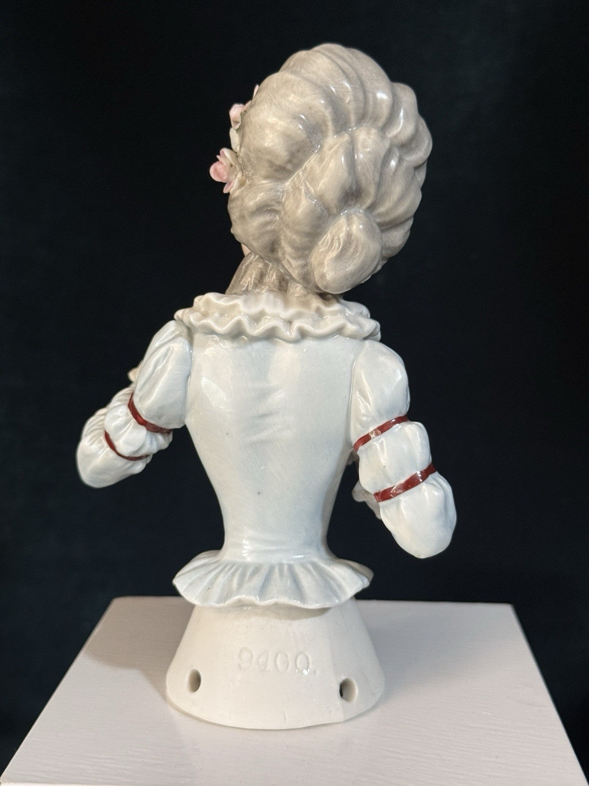 German Porcelain Half Doll "18th Century Lady with Coronet of Flowers"