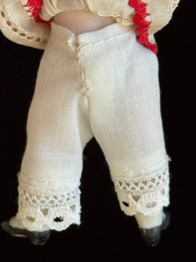 Antique German 4.75” All Bisque Closed Mouth Mignonette Doll