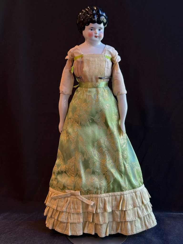 Antique German Hertwig 16” Lowbrow China Head Fashion Doll