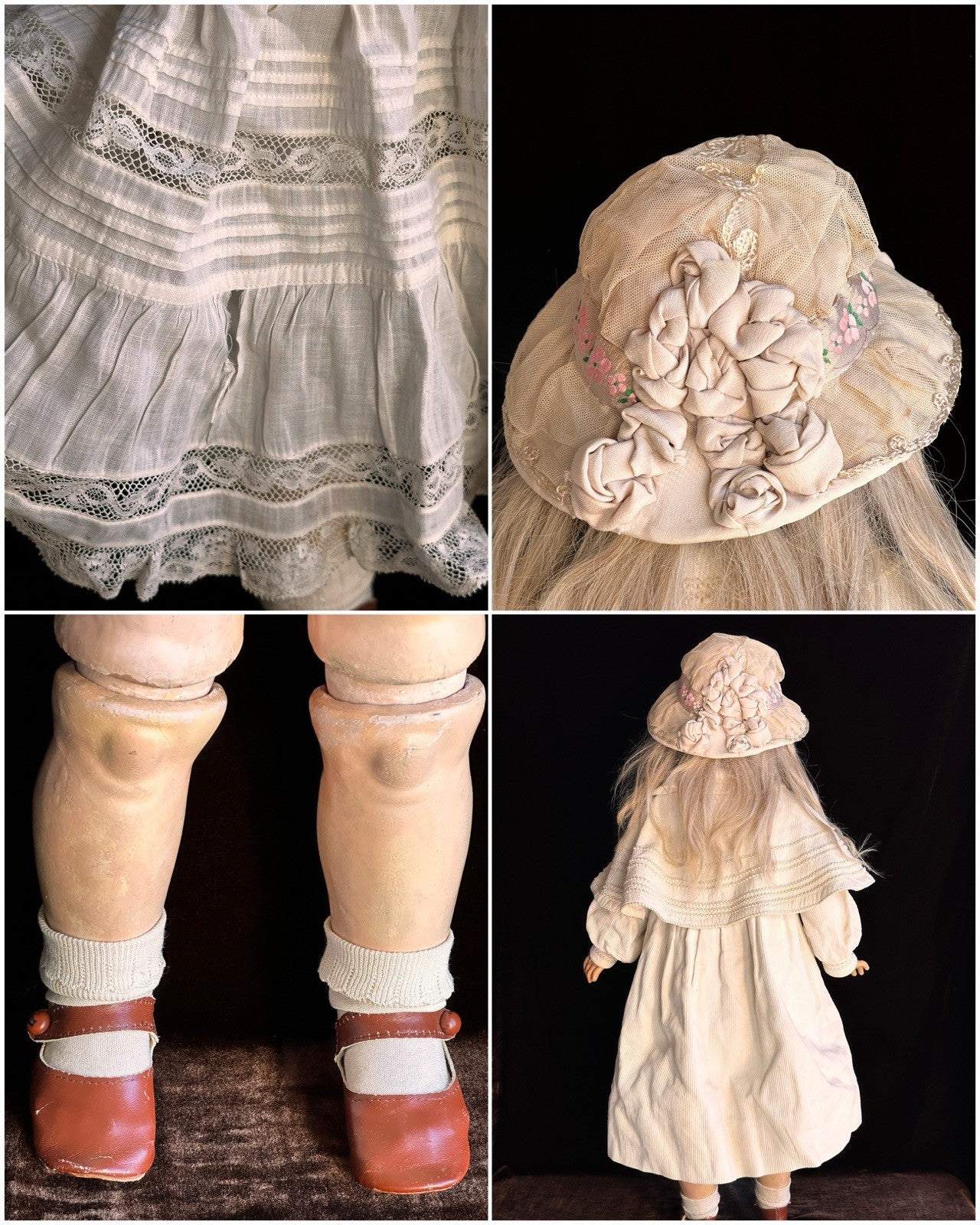 Antique German 30” Simon Halbig Heinrich  Handwerck Bisque Head Doll