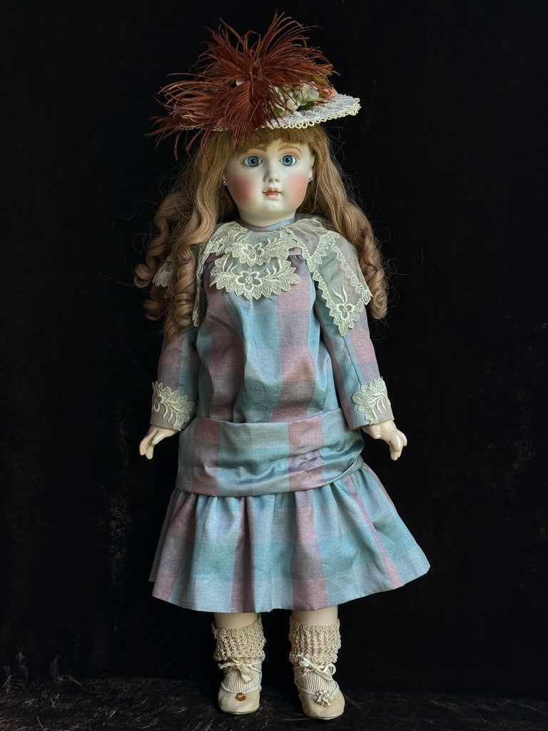 Large Jamie Englert Porcelain Compo 28” Repro of Antique French Jumeau Doll