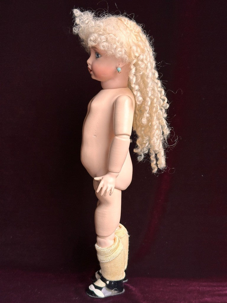 Rare Vintage Porcelain Compo 13” Reproduction of Antique French Bru Teteur Doll