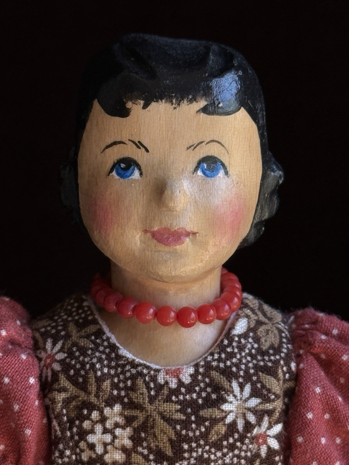 Vintage Judy Brown Hitty 6.25” Wood Carved Doll