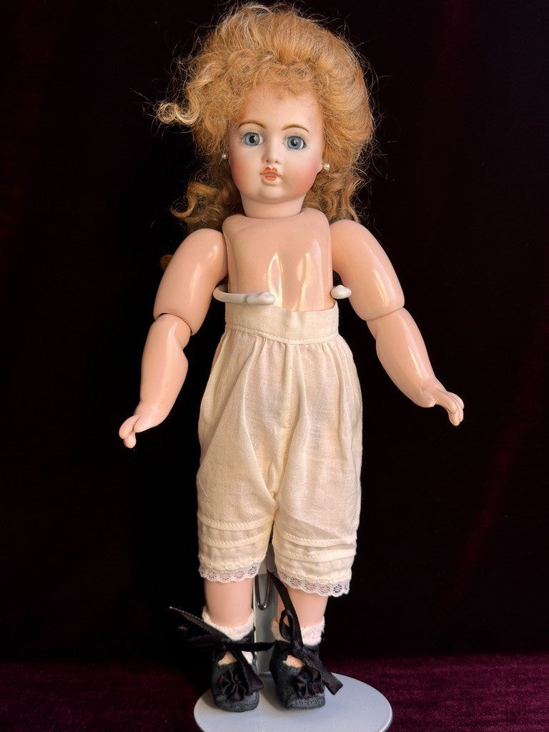 Vintage Porcelain Composition 12.5” Reproduction of Antique French Bru Jne Doll