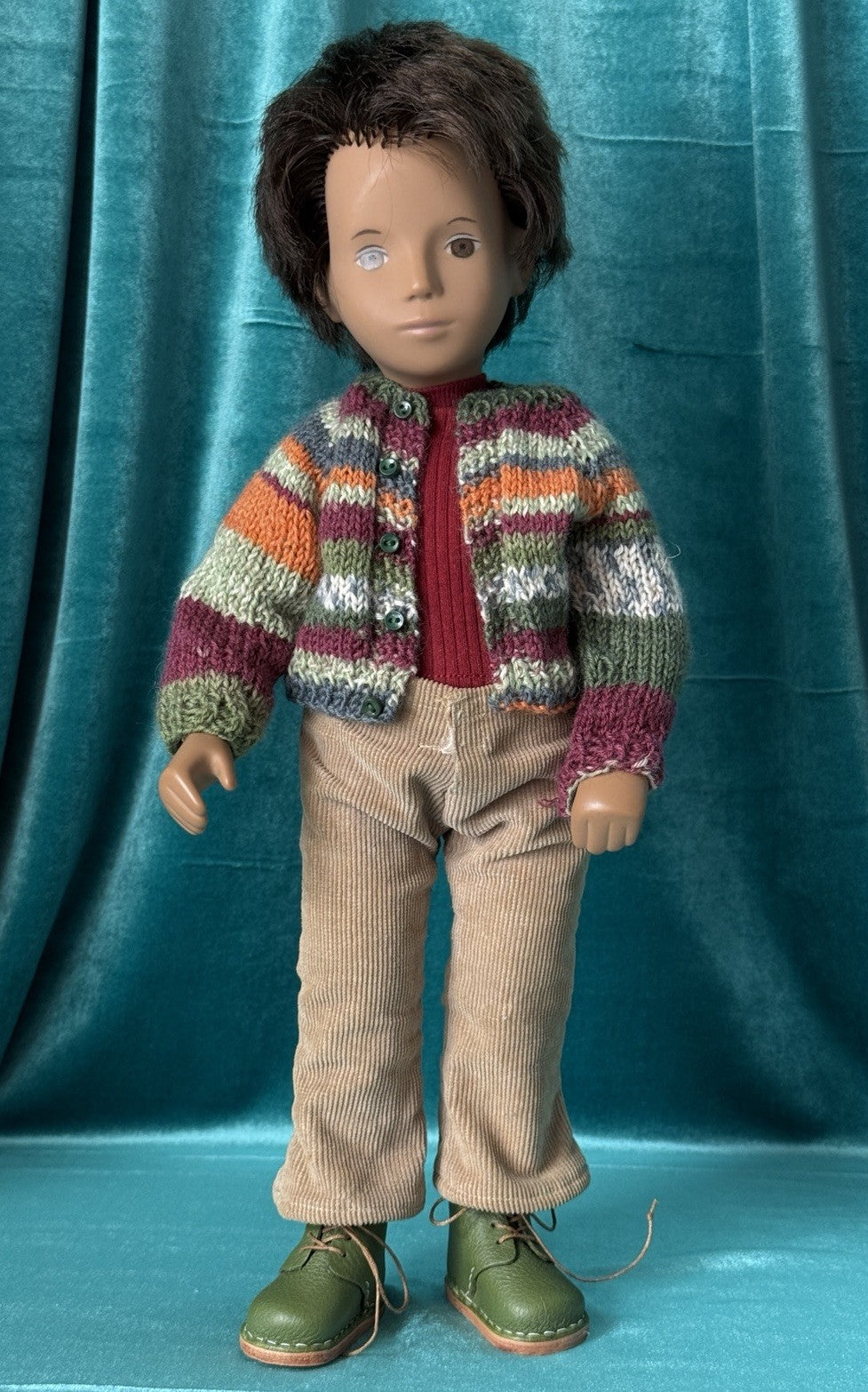 Collectible England Vinyl Brunette Gregor Boy Doll; Redressed