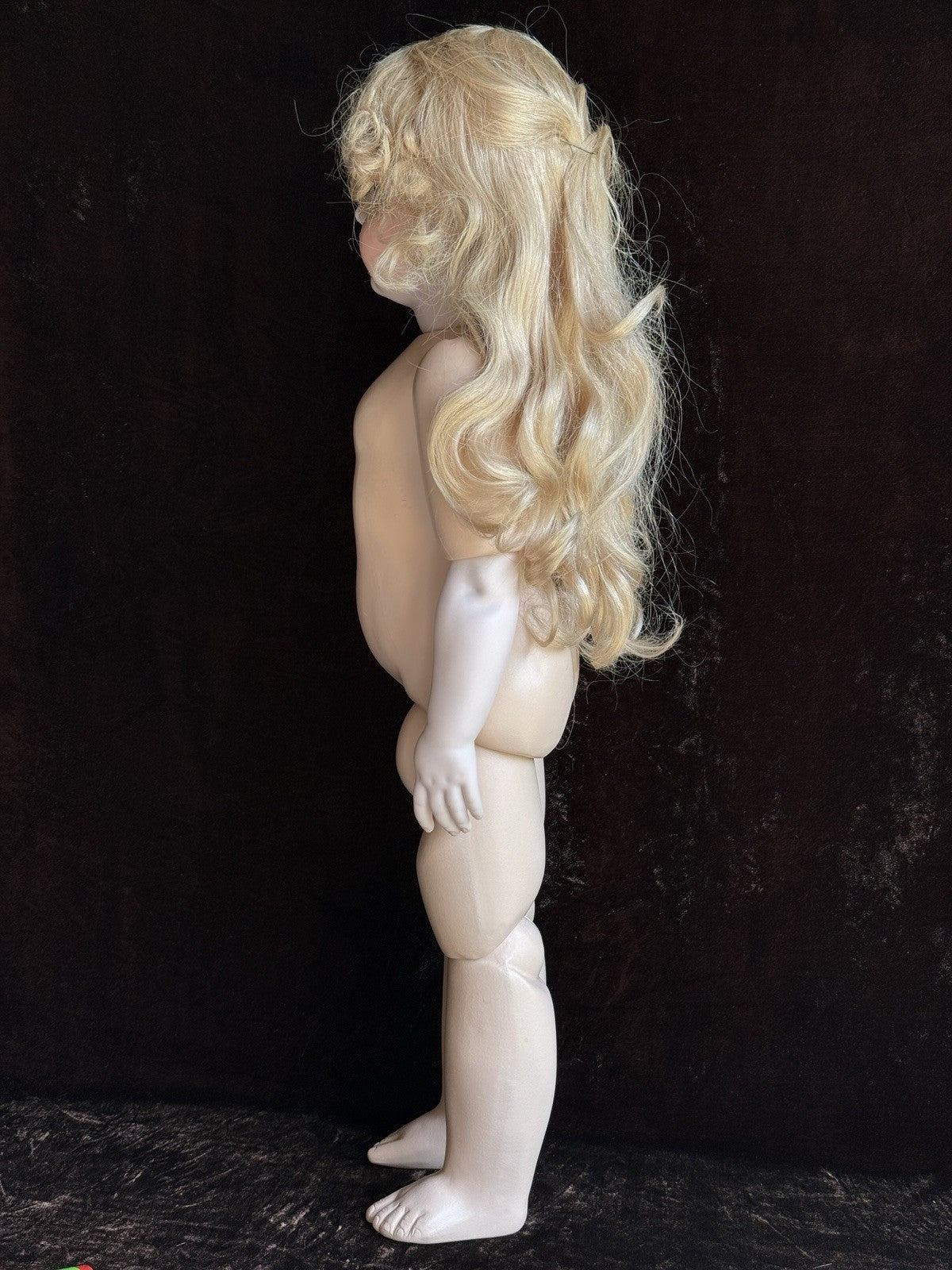 Vintage Large Porcelain Compo 27” Reproduction of Antique French Bru Jne Doll