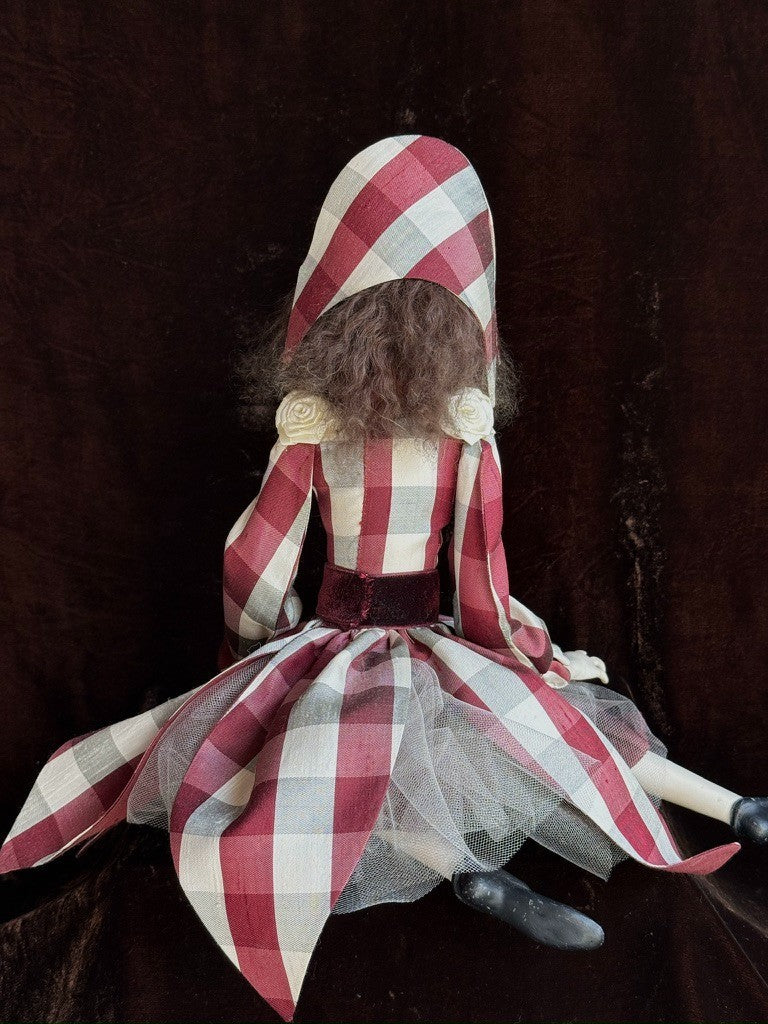 OOAK NIADA Artist Ankie Daanen Paper Clay Mixed Media Pierrot Character Doll