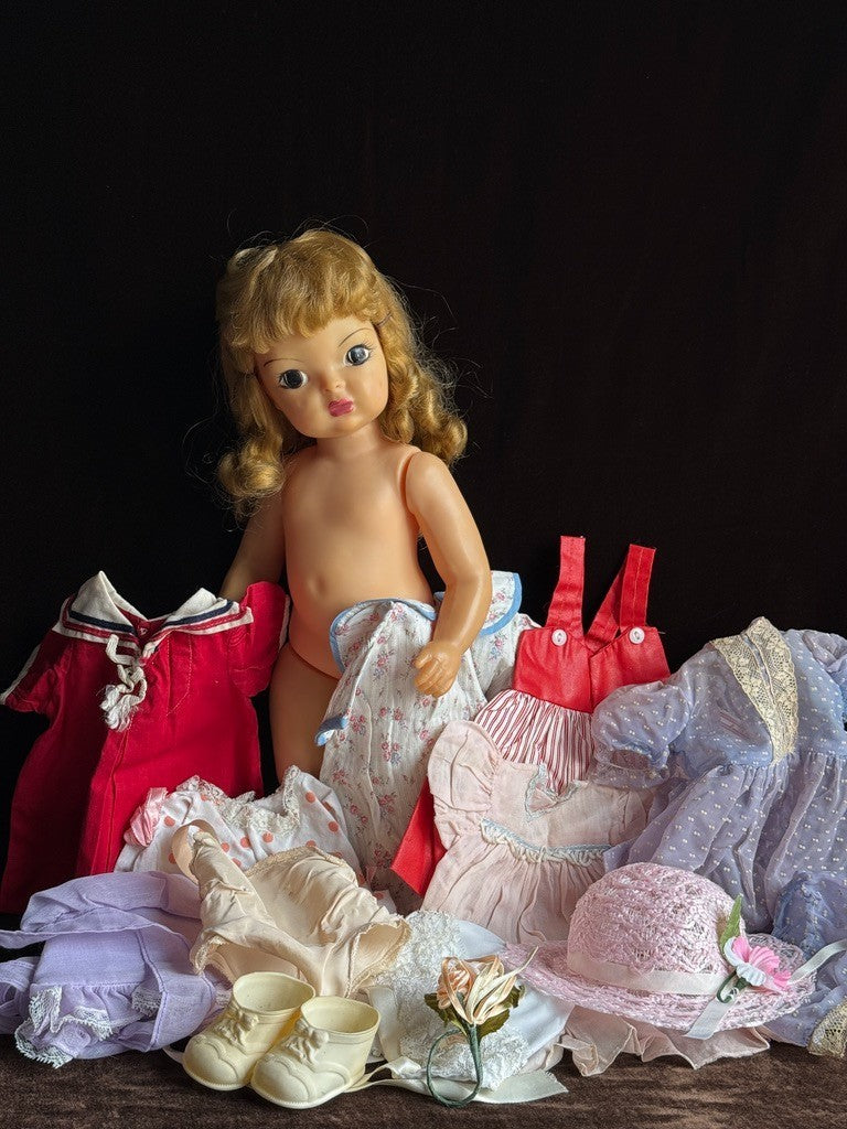 Vintage Terri Lee Plastic Doll with Multiple Outfits