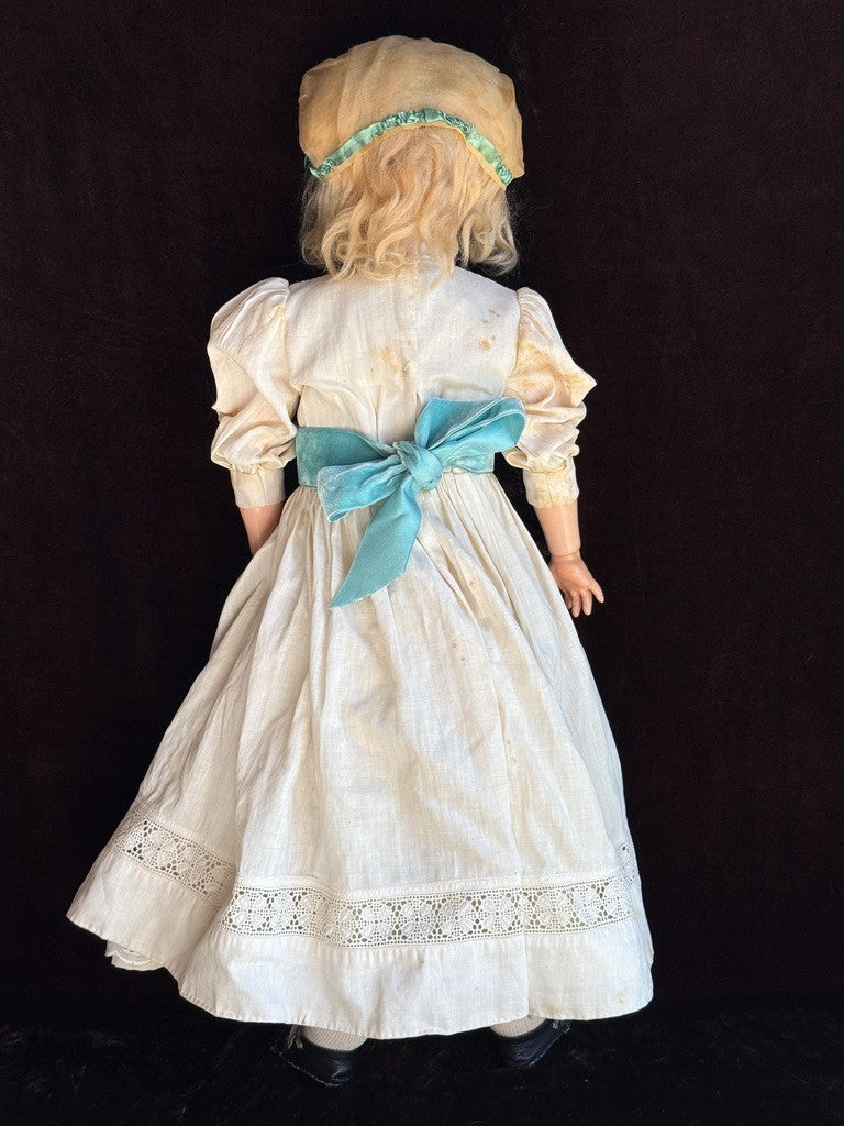 Antique German 25" Gebruder Kuhnlenz 165 Bisque Head Doll