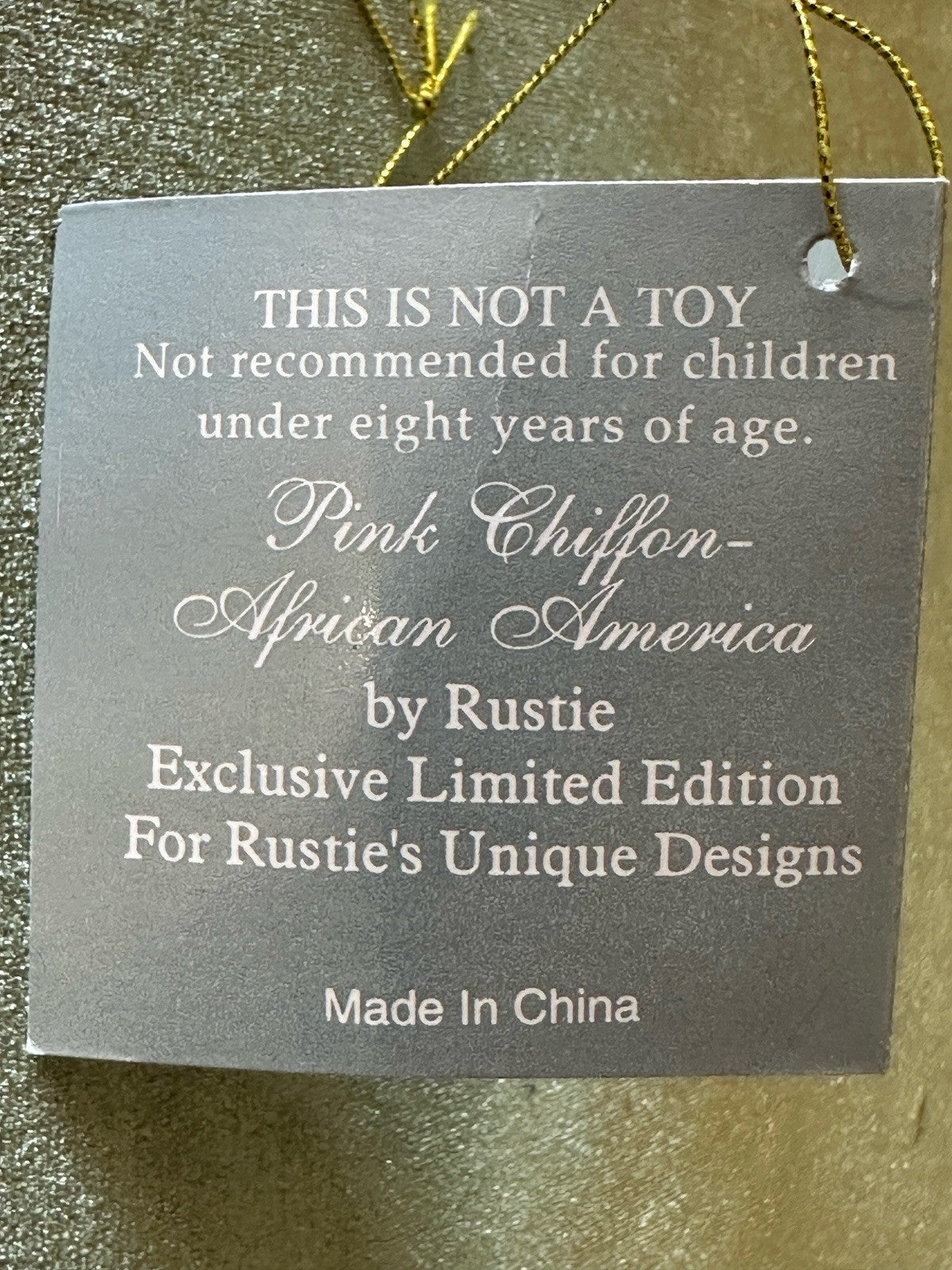 Collectible 26” Porcelain Doll “Pink Shiffon” by Rustie LE 500 Tag/ COA/Stand