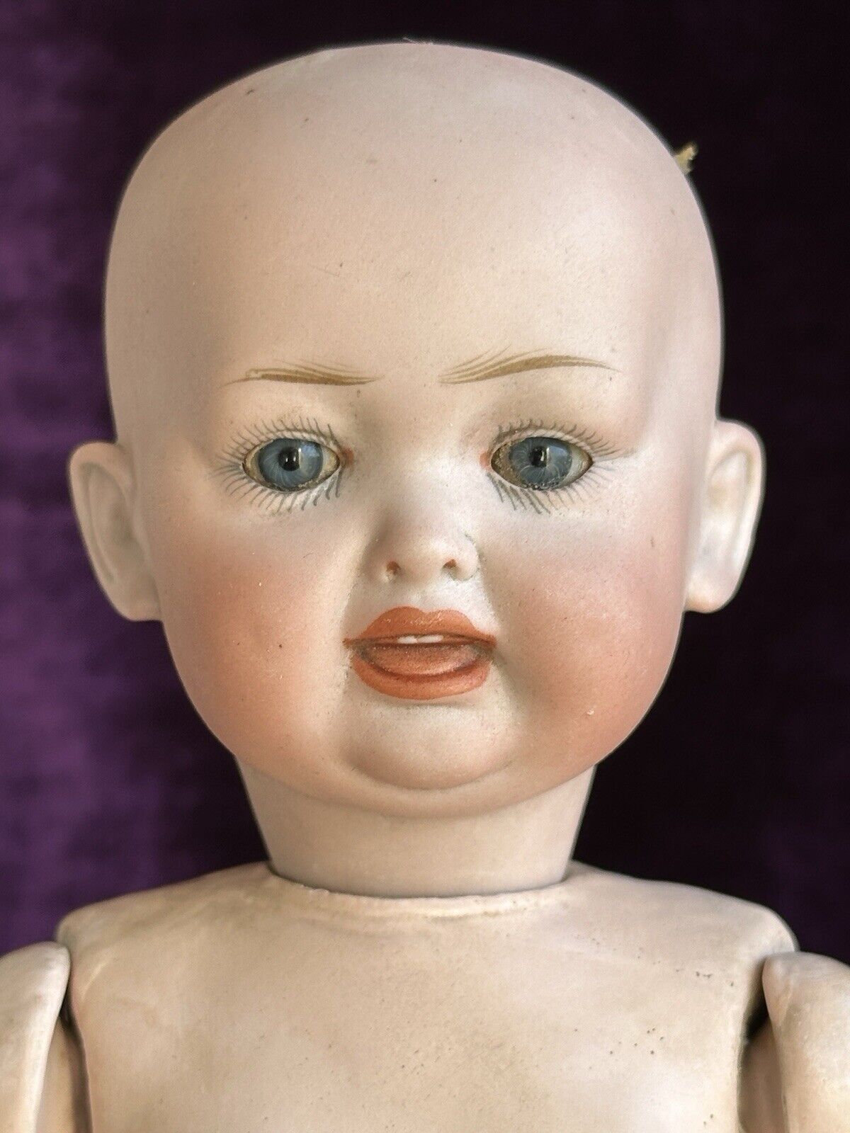 Rare Antique German 11.5” Kley Hahn 160 Open/Closed Mouth Bisque Head Baby Doll