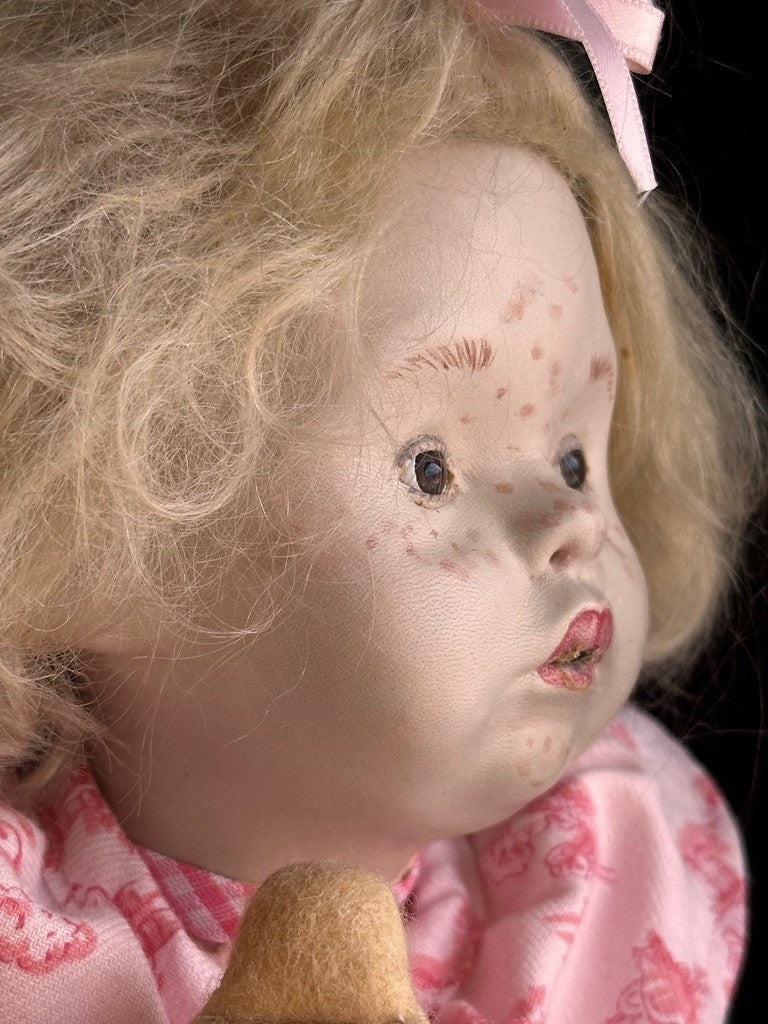 Rare OOAK 22” French Artist Malou Ancelin Leather Signed Girl Doll LE 30