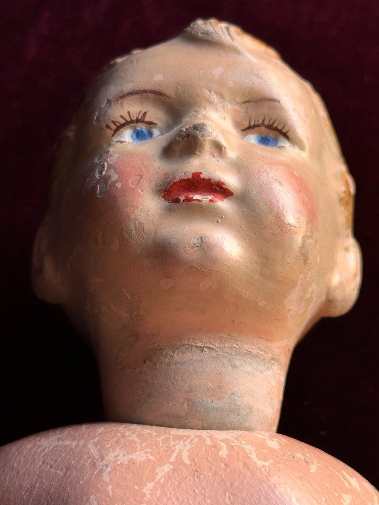 Antique American 16” Schoenhut 204 Series Wooden Boy Doll Carved Hair