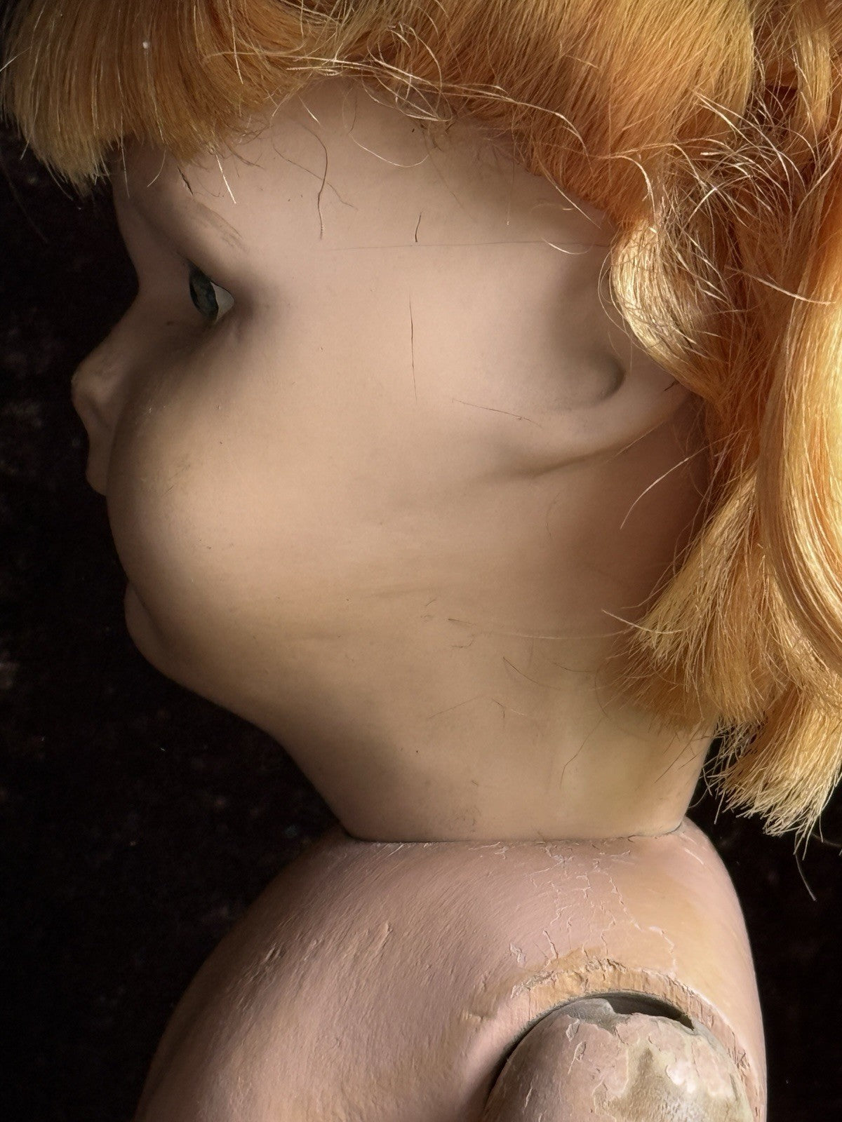 Antique American 17” Schoenhut Wooden Jointed Miss Dolly Doll