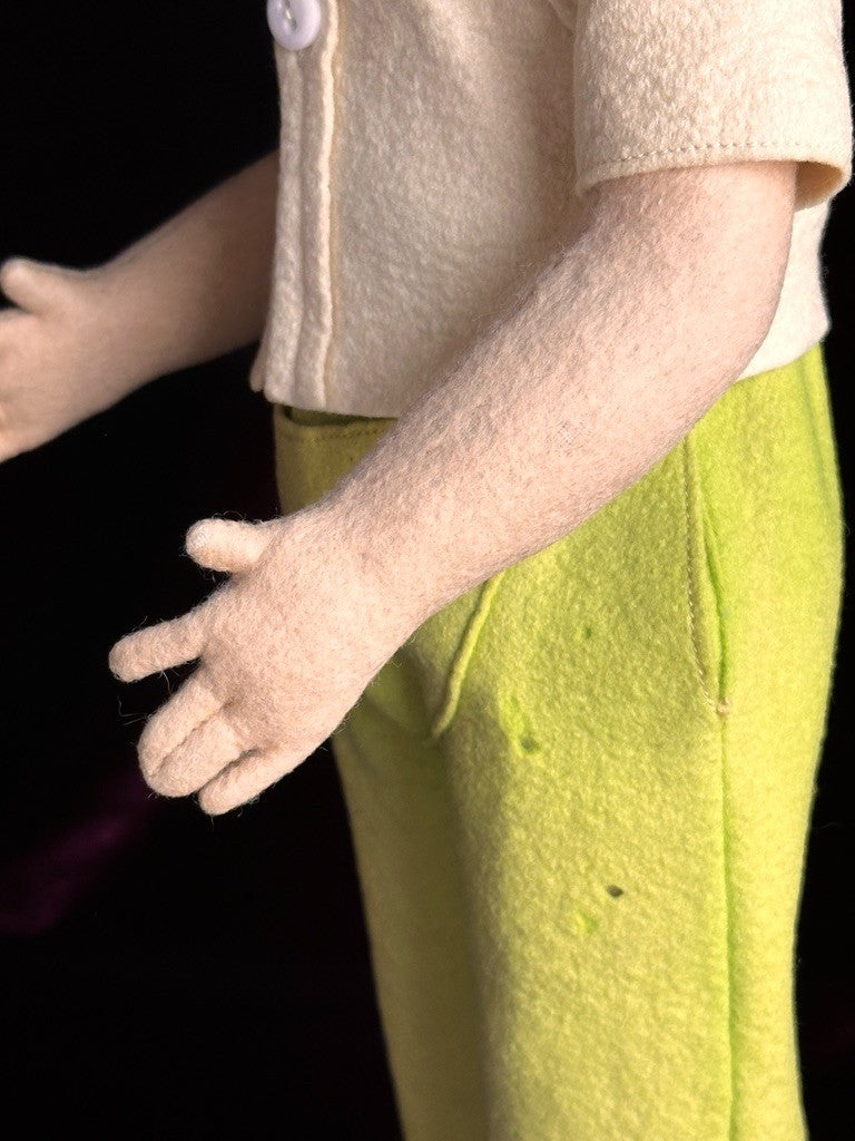 Vintage Italian 17” Lenci Mariuccia Face Felt Cloth Character Girl Doll